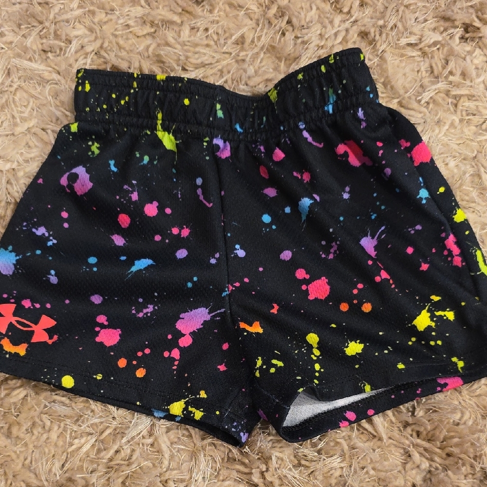 Under Armour Kids' Black with Colorful Splatter Shorts